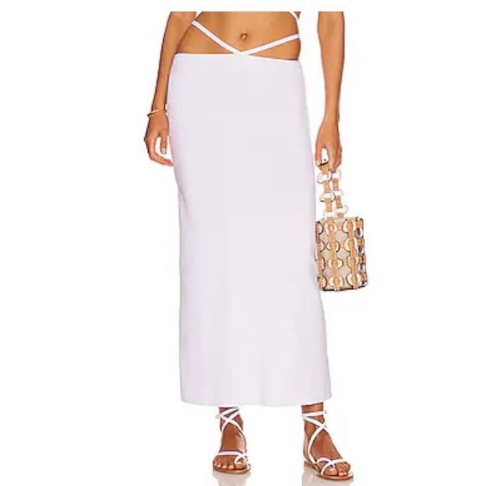 Solid & Striped Raine Skirt Marshmallow White Midi Knit Skirt NWT Size S